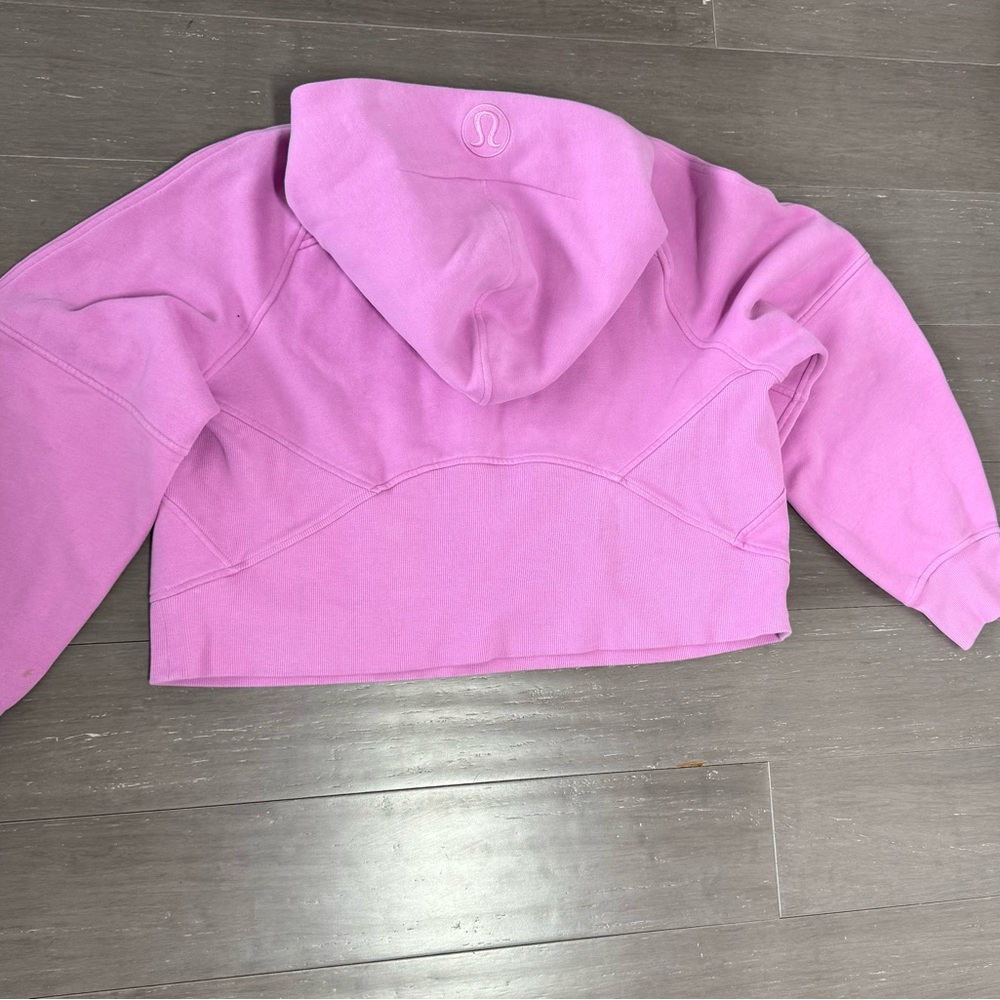 lululemon Cropped Pink 3/4 Zip Hoodie Woman’s SZ M/L workout athletic - Picture 8 of 15
